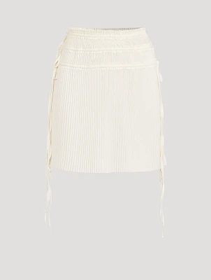 Pleated Satin Skirt
