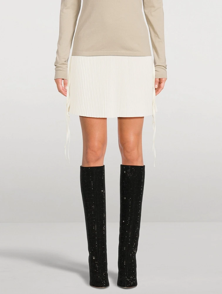 Pleated Satin Skirt