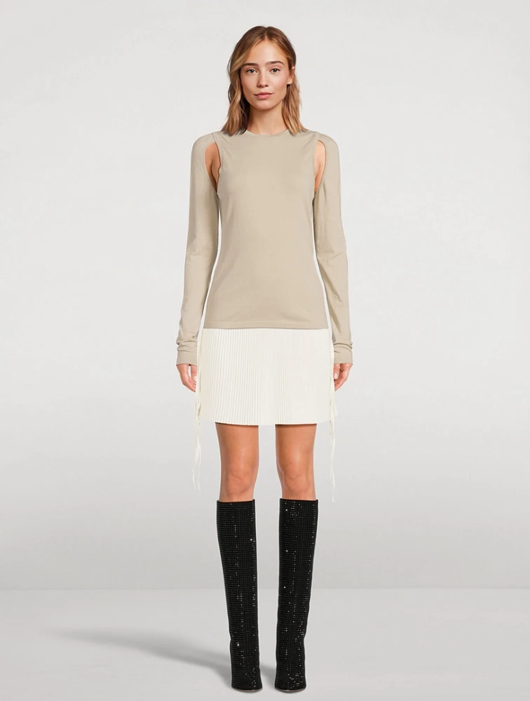 Pleated Satin Skirt