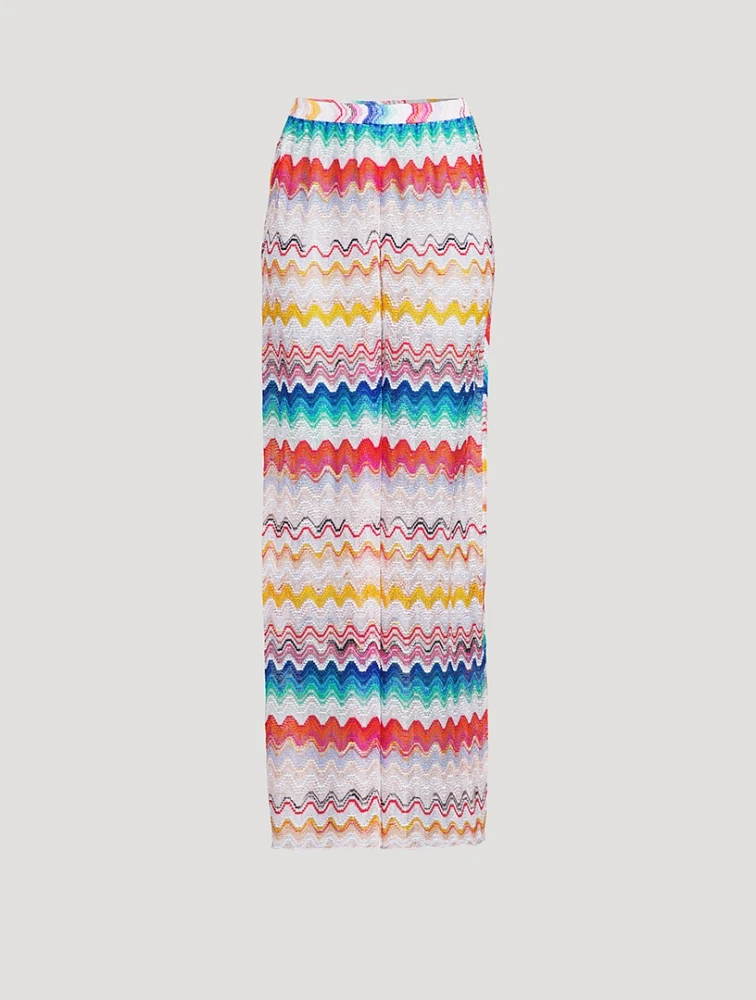 Zig Zag Jacquard Wide-Leg Trousers