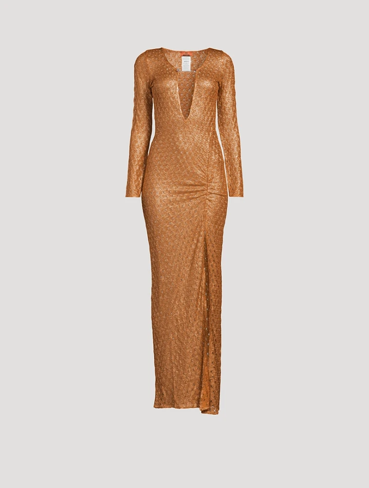 Metallic Ruched Cover-Up