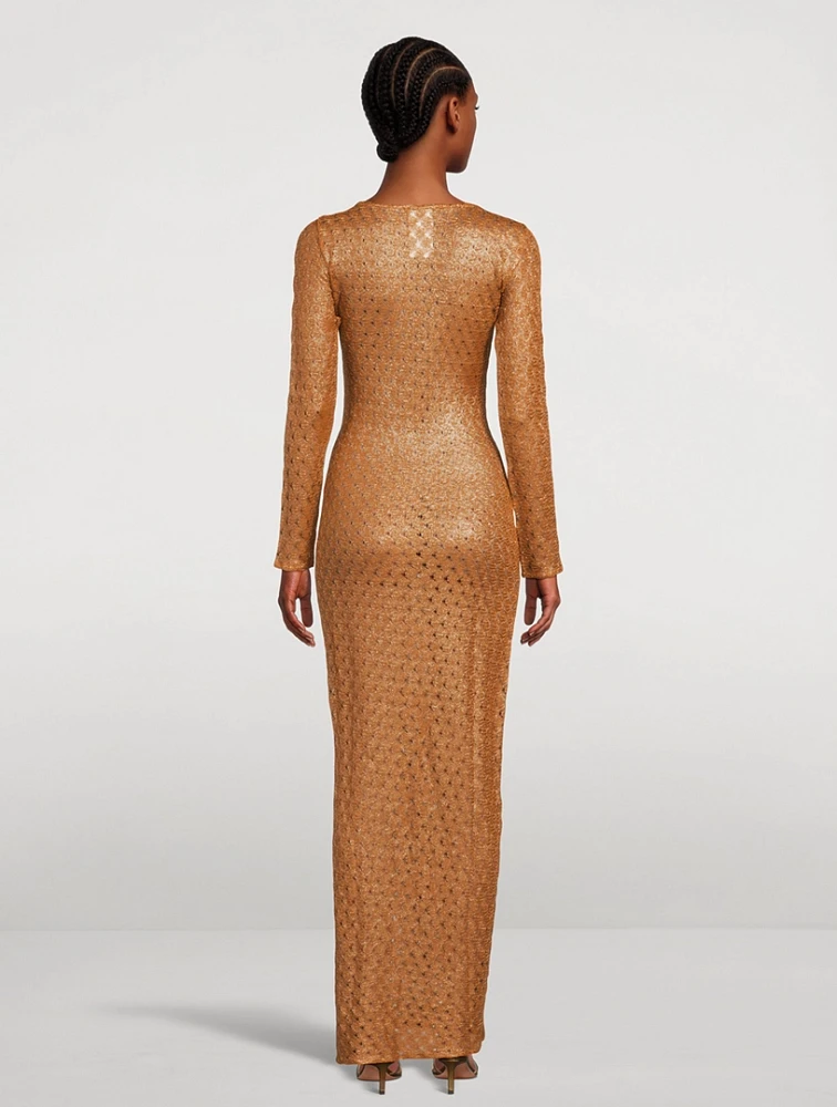 Metallic Ruched Cover-Up