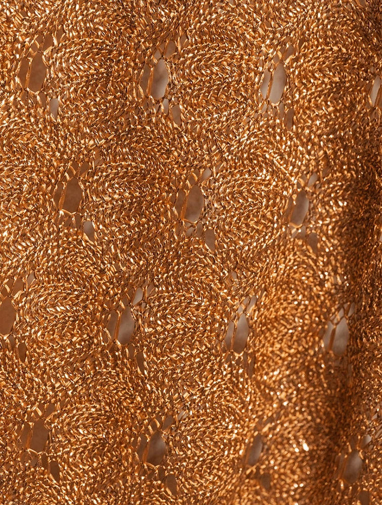 Metallic Ruched Cover-Up