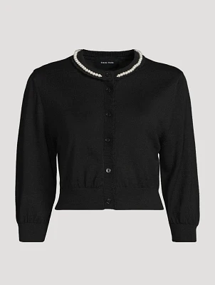 Pearl-Embellished Cardigan