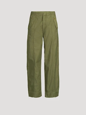 Barrel-Leg Utility Trousers