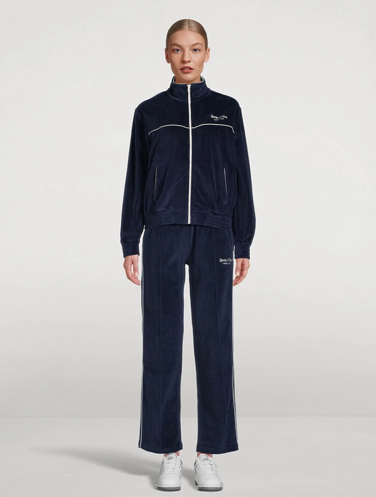 Script Velour Track Jacket