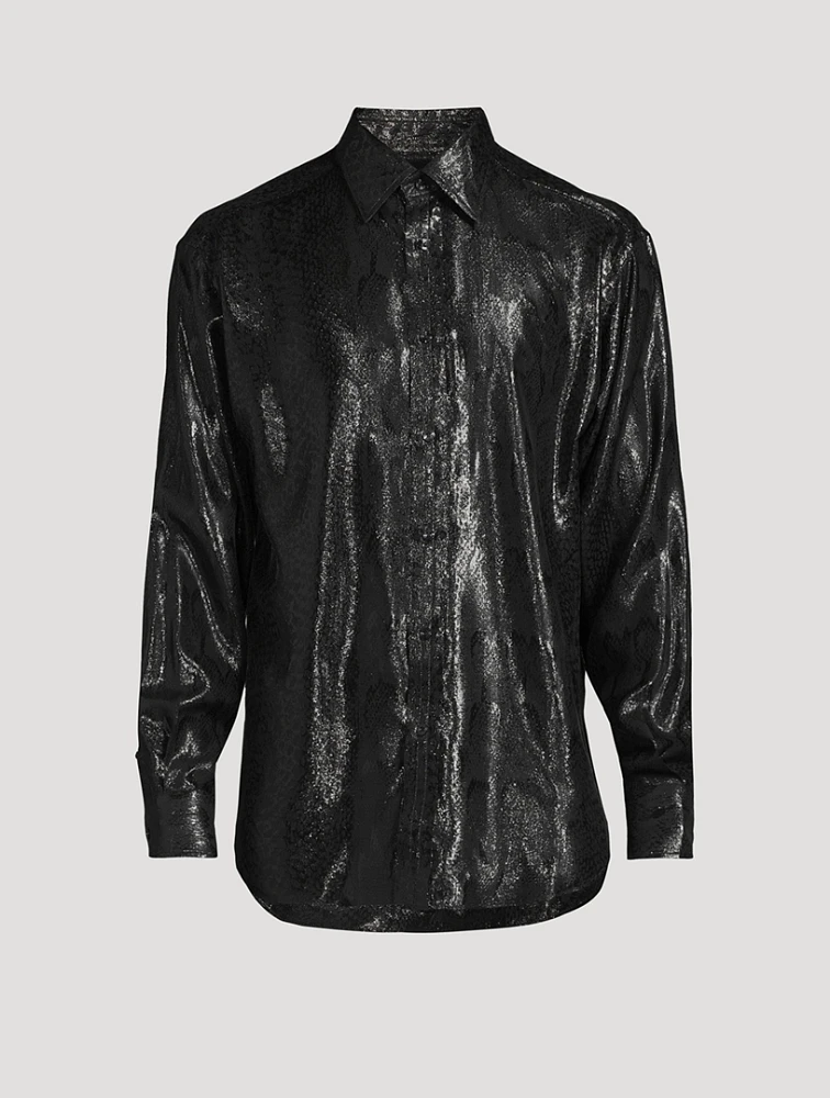 Snake Jacquard Fluid Fit Shirt