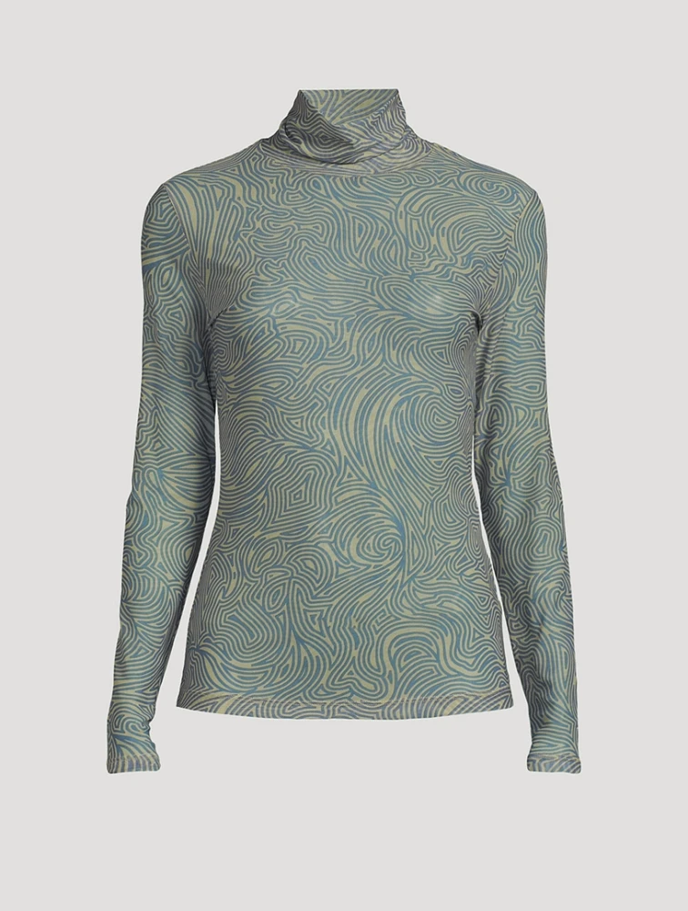 Hoyser Turtleneck Contour Line Print