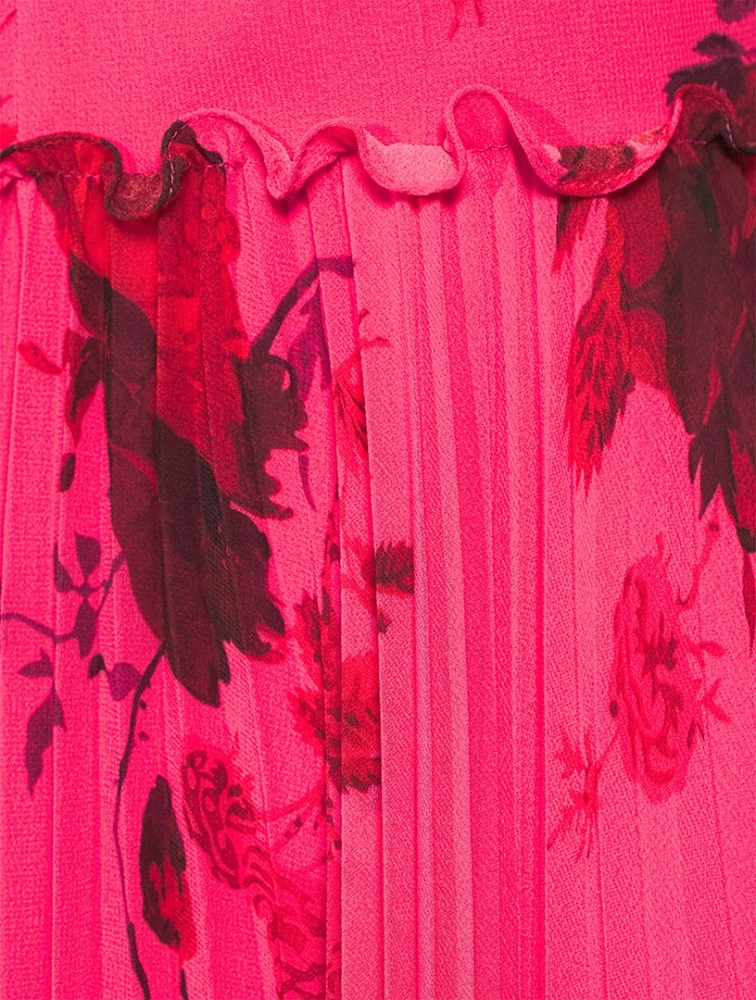 Puff-Sleeve Gown Cavendish Rose Print