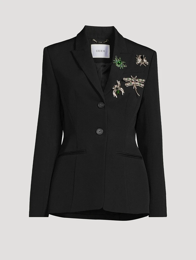 Embellished Single-Breasted Blazer
