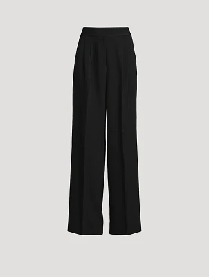 Straight-Leg Wool Trousers