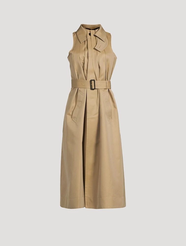 Cotton Gabardine Trench Dress