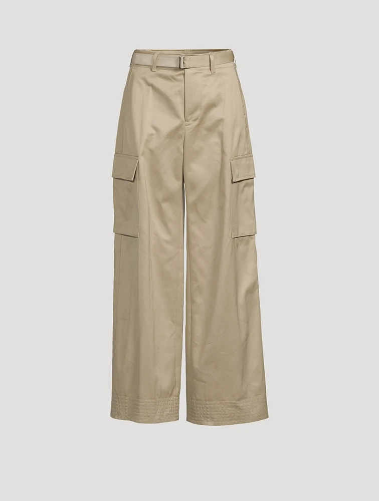 Wide-Leg Cargo Trousers