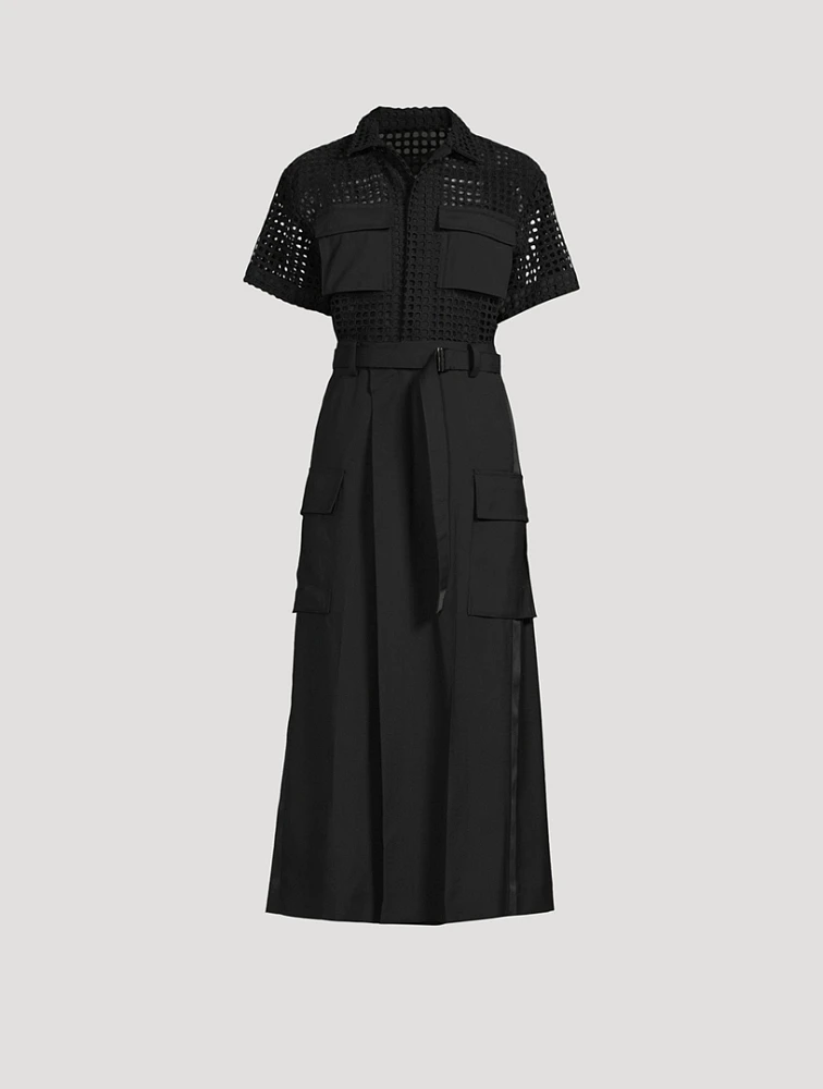 Cotton Short-Sleeve Midi Dress