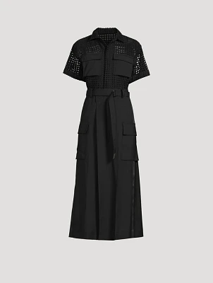 Cotton Short-Sleeve Midi Dress