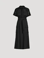 Cotton Short-Sleeve Midi Dress