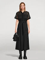 Cotton Short-Sleeve Midi Dress