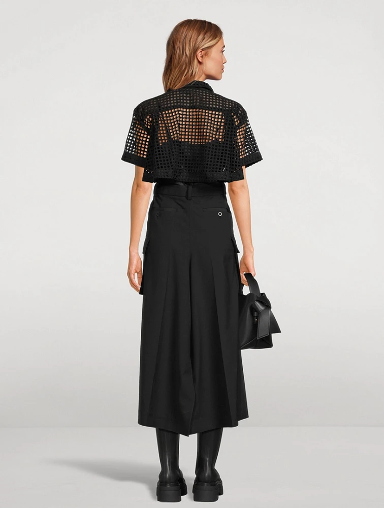 Cotton Short-Sleeve Midi Dress