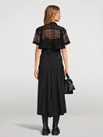 Cotton Short-Sleeve Midi Dress