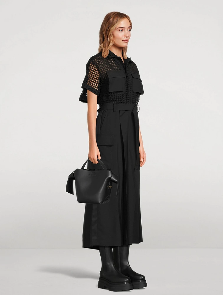 Cotton Short-Sleeve Midi Dress