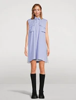Sleeveless Shirt Dress Stripe Print