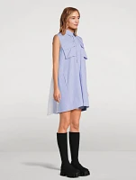 Sleeveless Shirt Dress Stripe Print