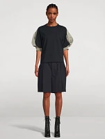 Cotton And Nylon Twill Mix T-Shirt