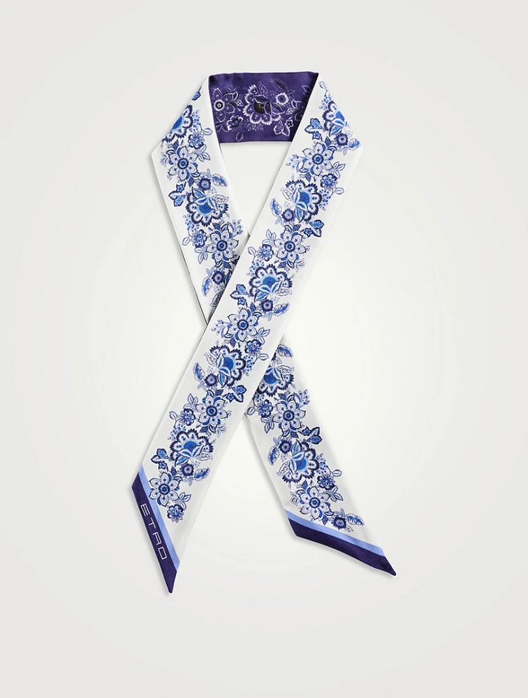 Printed Silk Bandeau Scarf