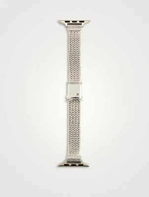 Sterling Silver Smart Watch Strap With Diamonds