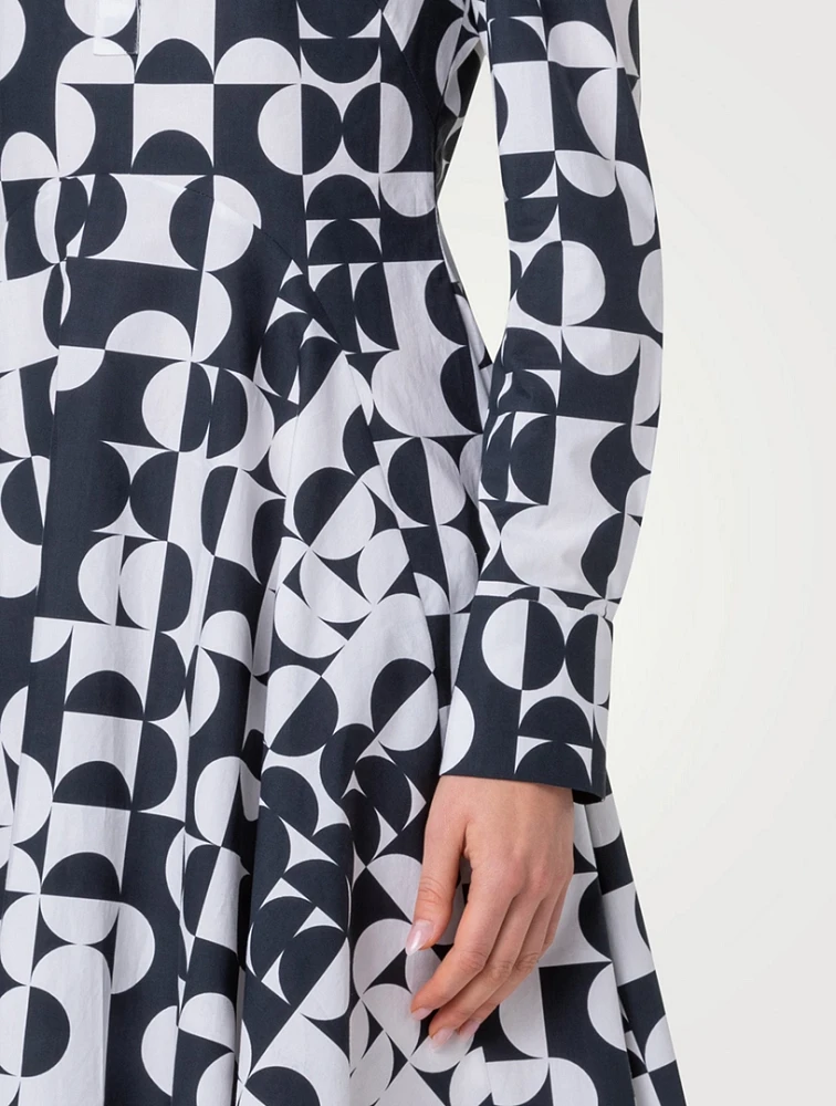 Printed Poplin Shirt Dress