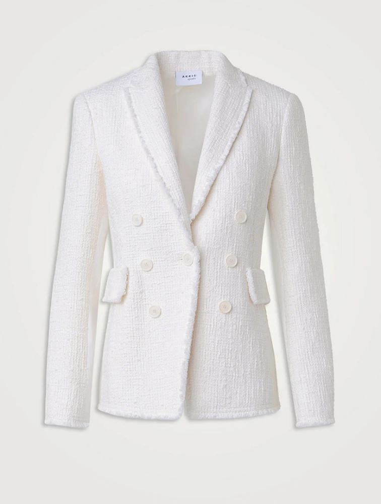 Mixed-Media Tweed Blazer