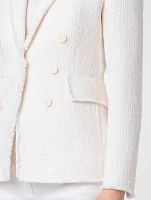 Mixed-Media Tweed Blazer