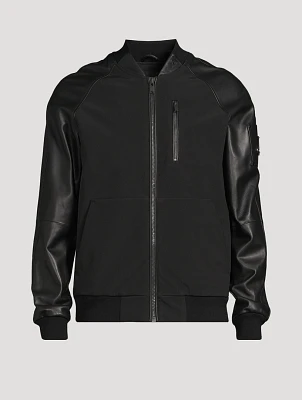 Neuville Bomber Jacket With Leather Sleeve