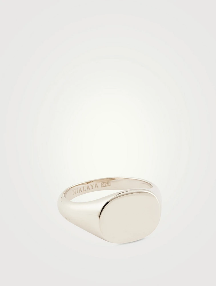Sterling Silver Rectangle Signet Ring