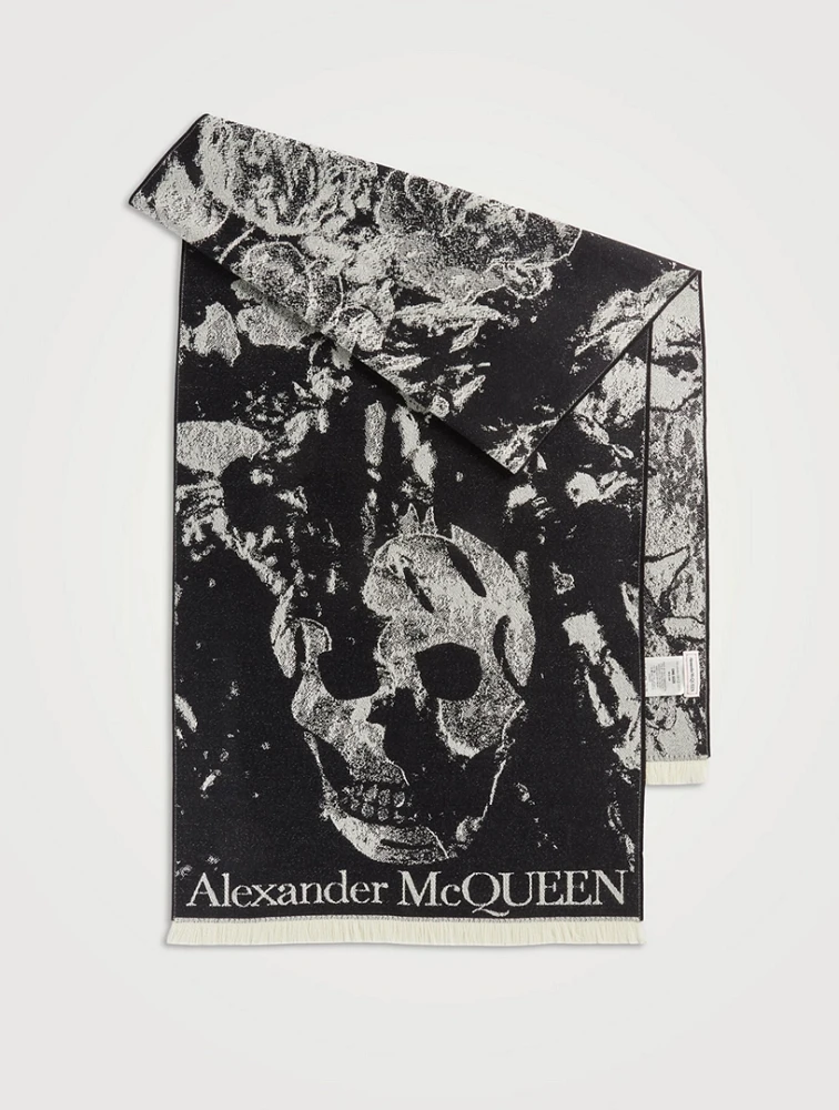 Flower Bloom Wool Skull Scarf