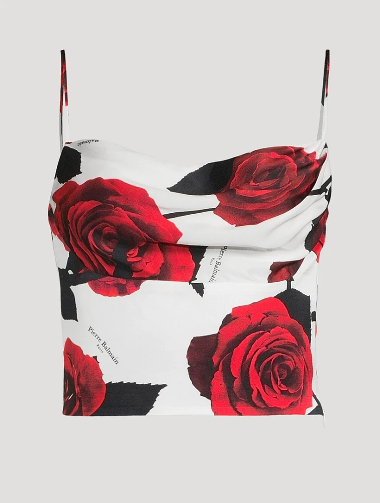 Cowlneck Cami Rose Print