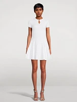 Pleated Knit Mini Dress