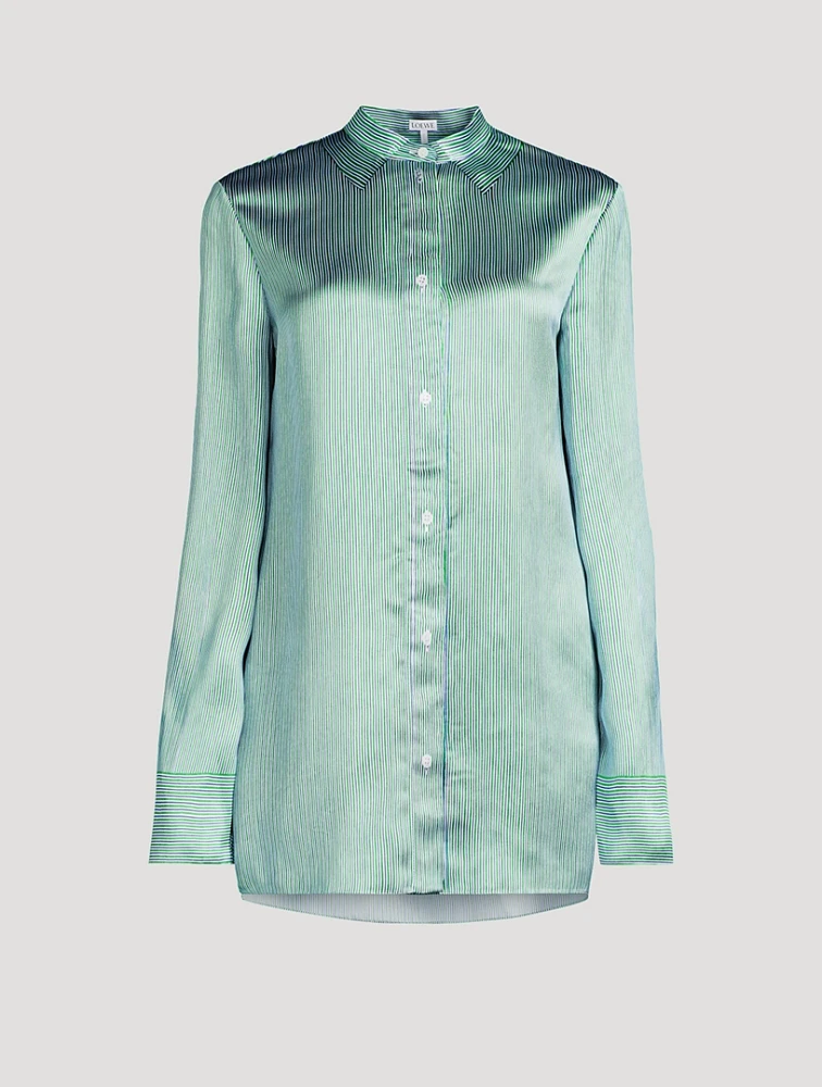 Satin Shirt Stripe Print