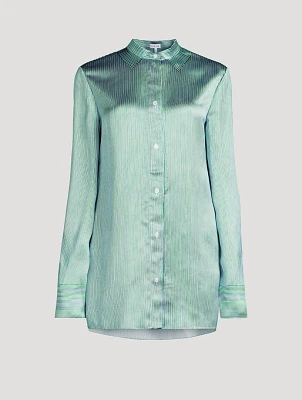 Satin Shirt Stripe Print