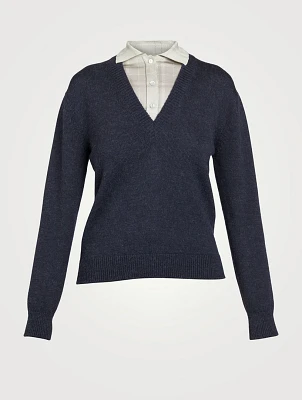 Trompe l'oeil Wool And Silk Sweater