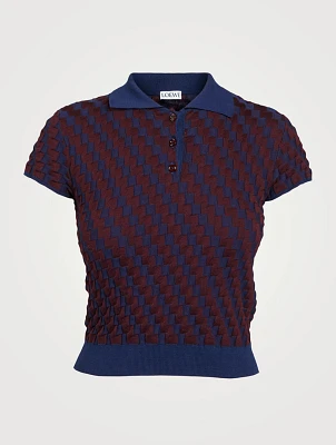 Cotton Short-Sleeve Polo Sweater