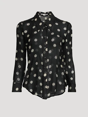 Silk Shirt Polka Dot Print