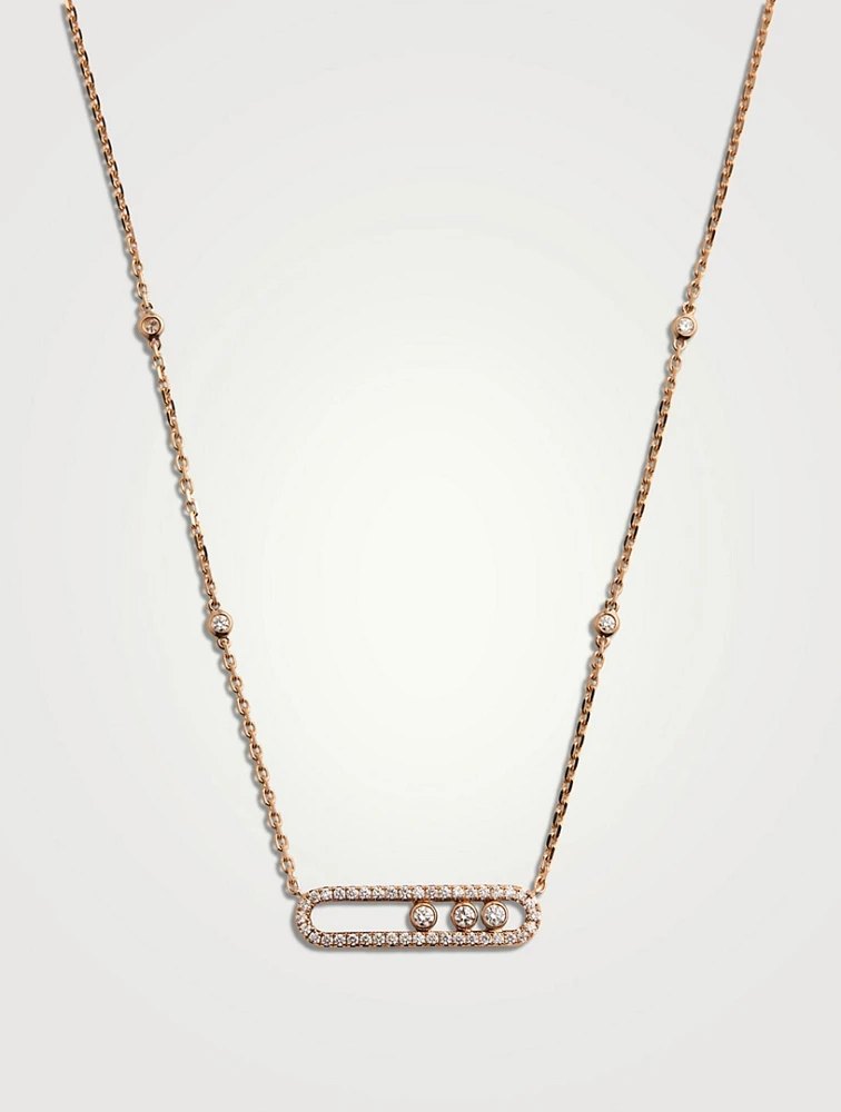 Baby Move 18K Gold Pavé Necklace With Diamonds