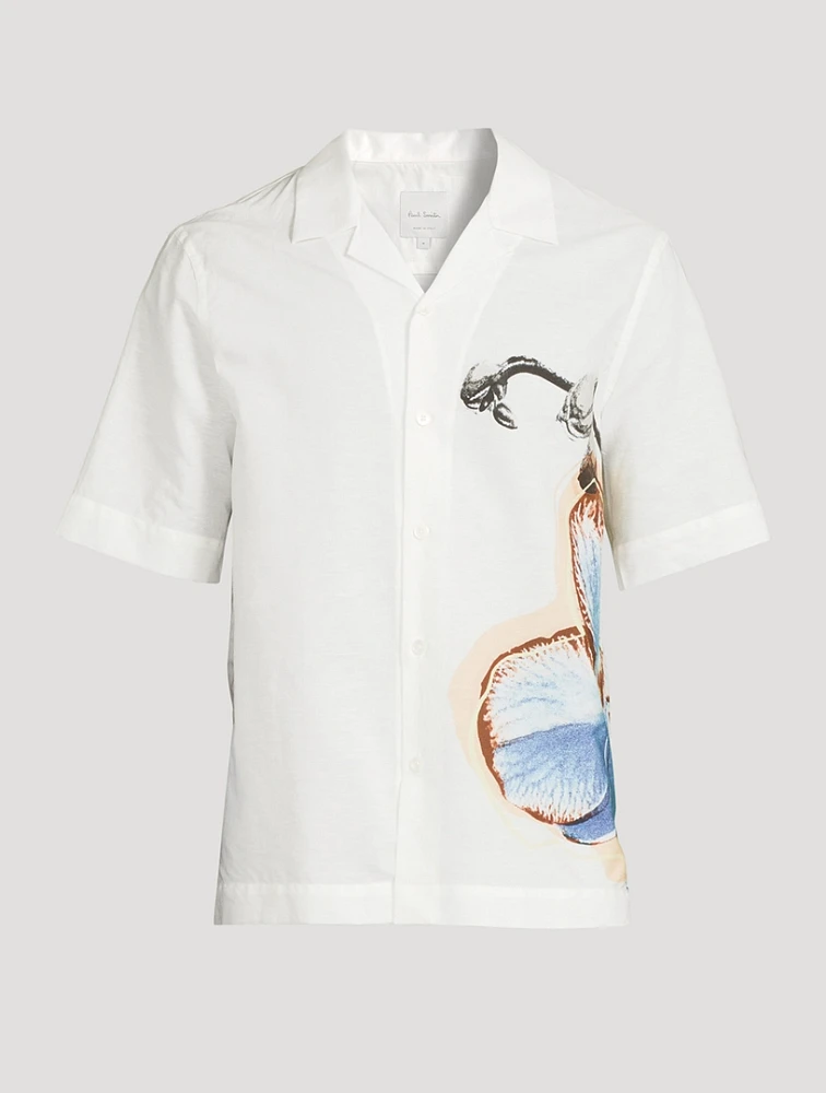 Short-Sleeve Shirt With Flower