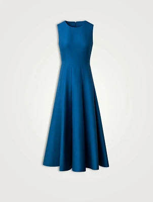 Cotton Silk Double-Face Midi Dress
