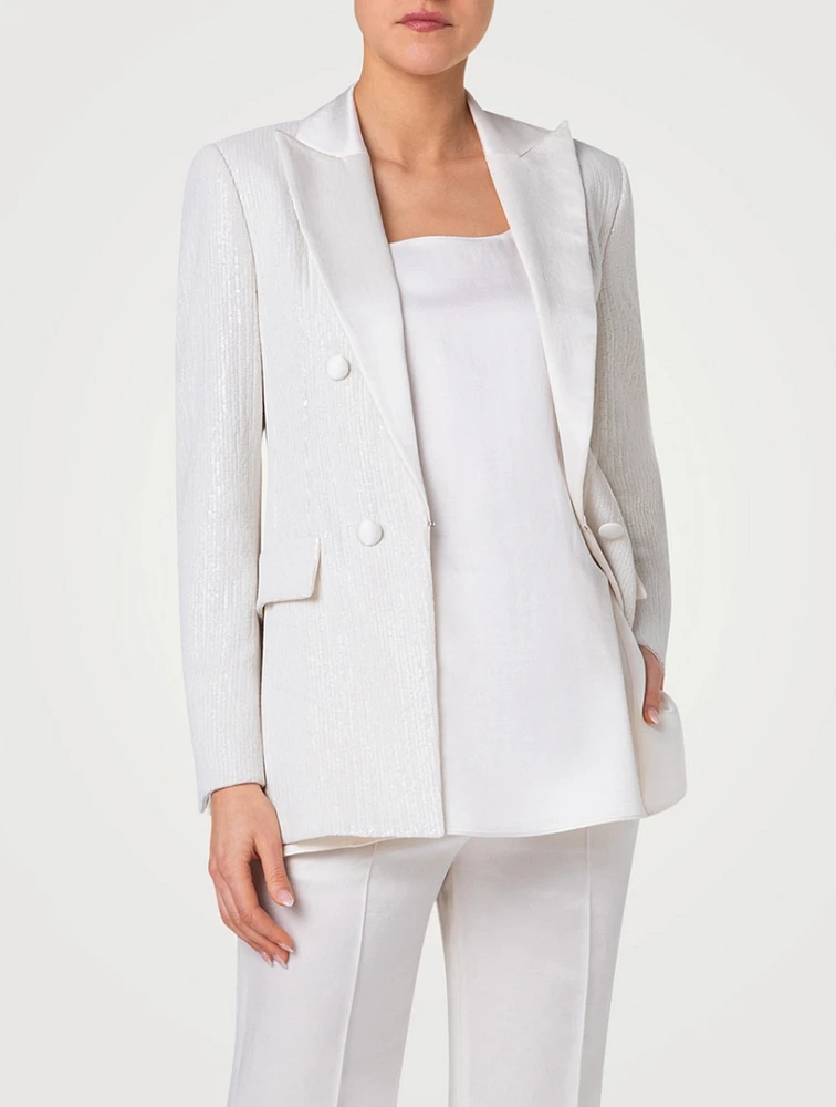 Lucia Sequin Chiffon Blazer