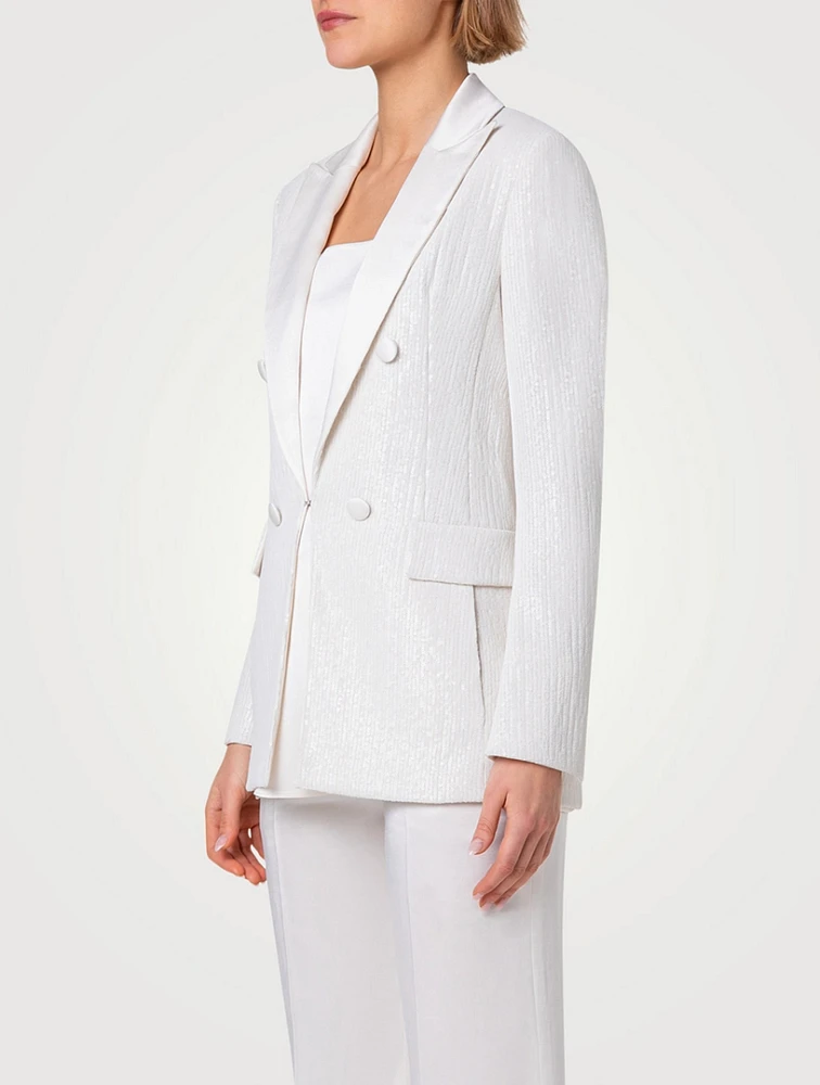 Lucia Sequin Chiffon Blazer