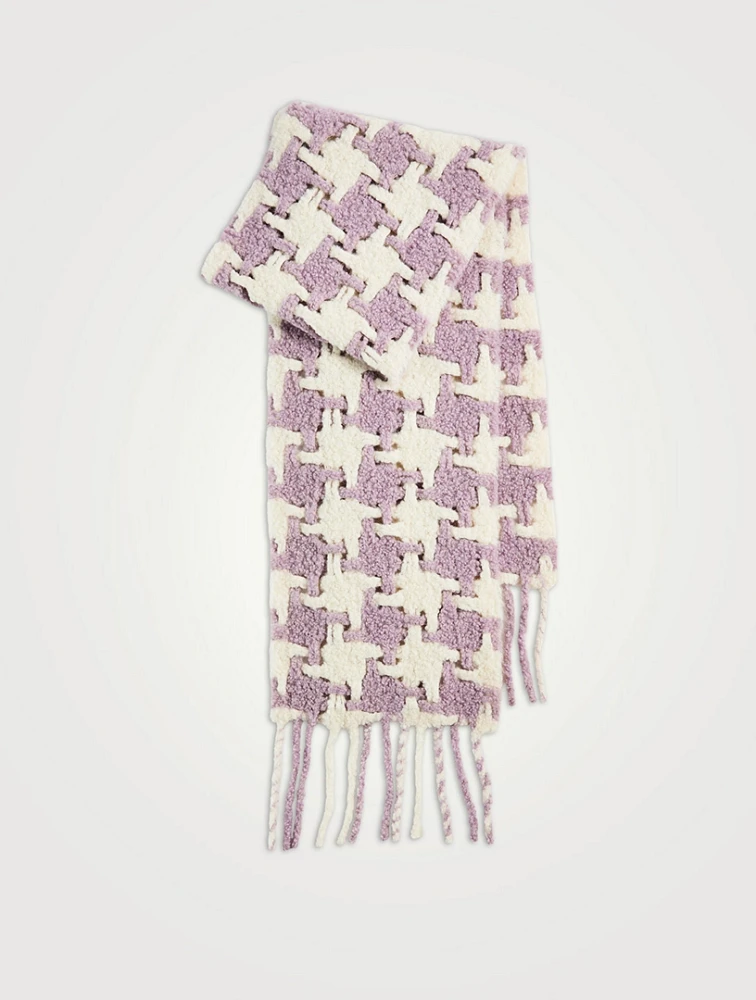Alpaca Wool Scarf In Houndstooth