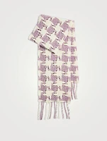 Alpaca Wool Scarf In Houndstooth