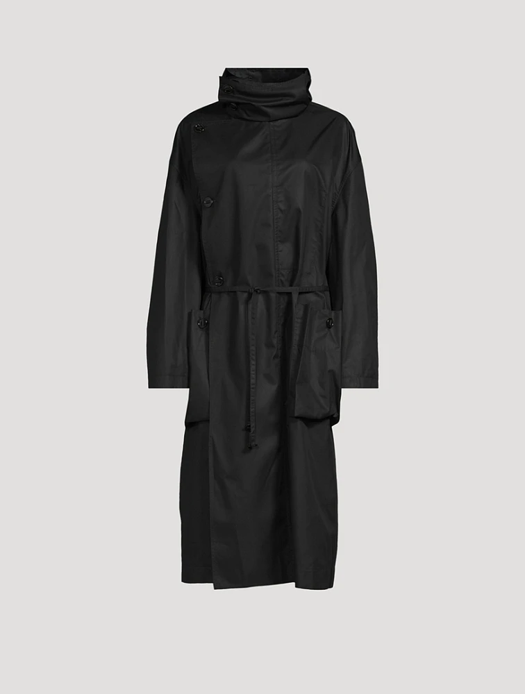 Asymmetric Cotton Gabardine Coat